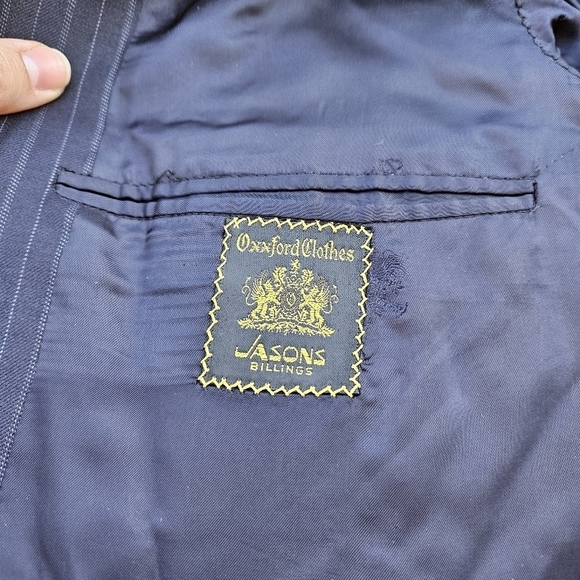 Oxxford Super 120s charcoal pinstripe sport coat Gibbons 2 button notch 44R - Picture 6 of 7